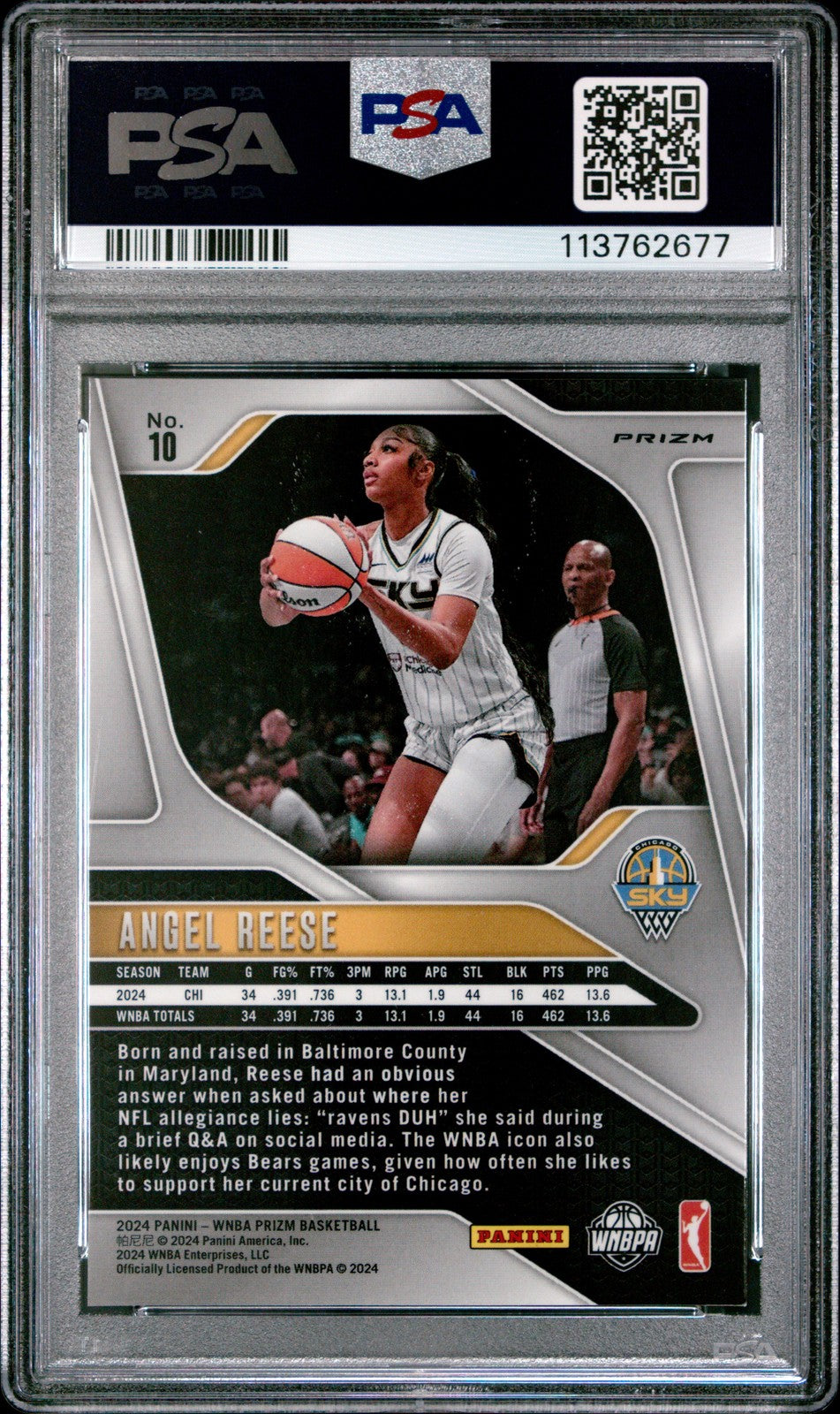 2024 Panini Prizm WNBA - ANGEL REESE #10 - Ice Rookie - PSA 8 - Ice ROOKIE