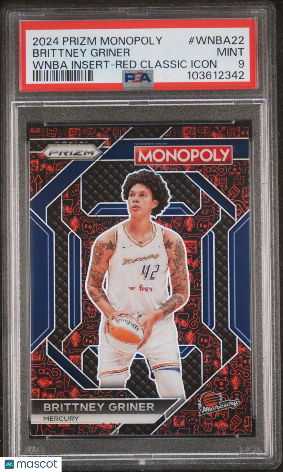 2024 Panini Prizm Monopoly WNBA - BRITTNEY GRINER #22 - RED CLASSIC ICON - PSA 9
