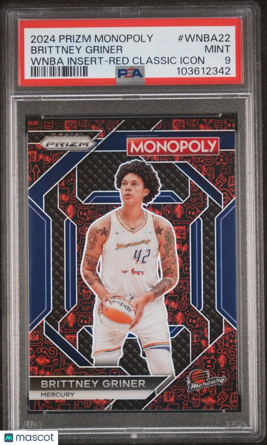 2024 Panini Prizm Monopoly WNBA - BRITTNEY GRINER #22 - RED CLASSIC ICON - PSA 9