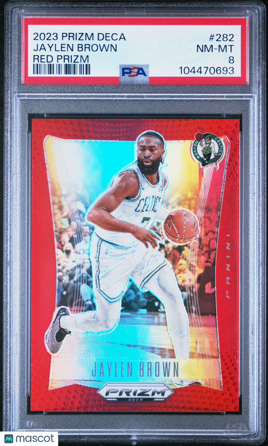 2023 Panini Prizm DECA NBA - JAYLEN BROWN #282 - Red Prizm /199 - PSA - Red /199