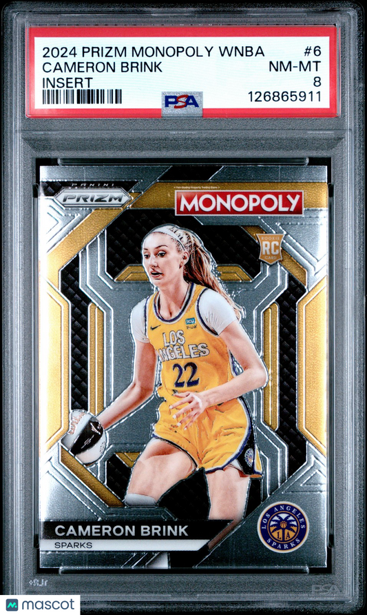 2024 Panini Prizm Monopoly WNBA - CAMERON BRINK #6- Rookie INSERT - PSA - ROOKIE