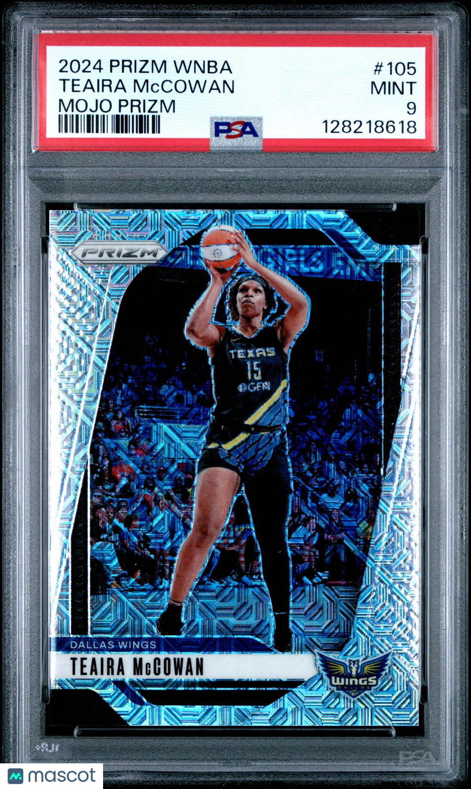 2024 Panini Prizm WNBA - TEAIRA McCOWAN #105 - MOJO PRIZM /25 - PSA 9 - Mojo /25