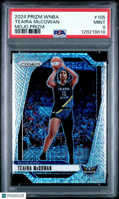 2024 Panini Prizm WNBA - TEAIRA McCOWAN #105 - MOJO PRIZM /25 - PSA 9 - Mojo /25