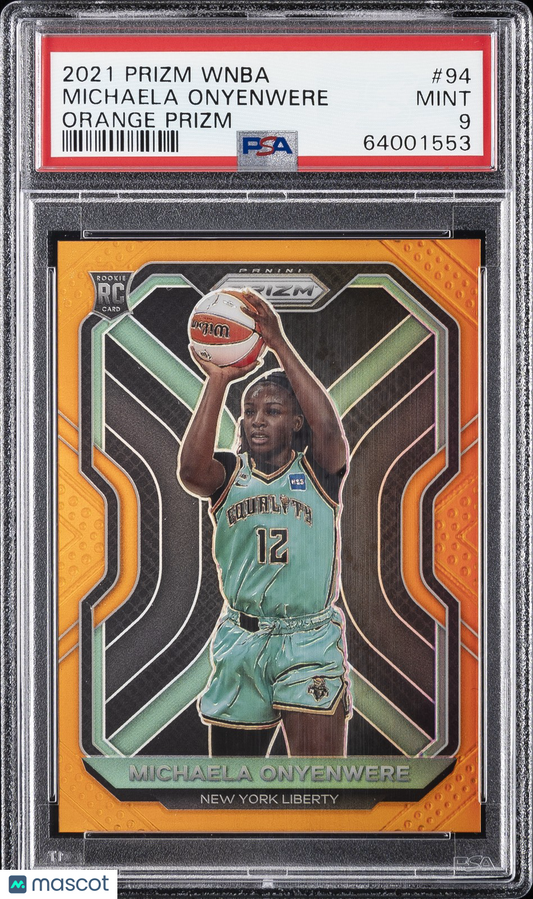 2021 Panini Prizm WNBA- MICHAELA ONYENWERE #94 - Orange Prizm /50 - PSA - ROOKIE