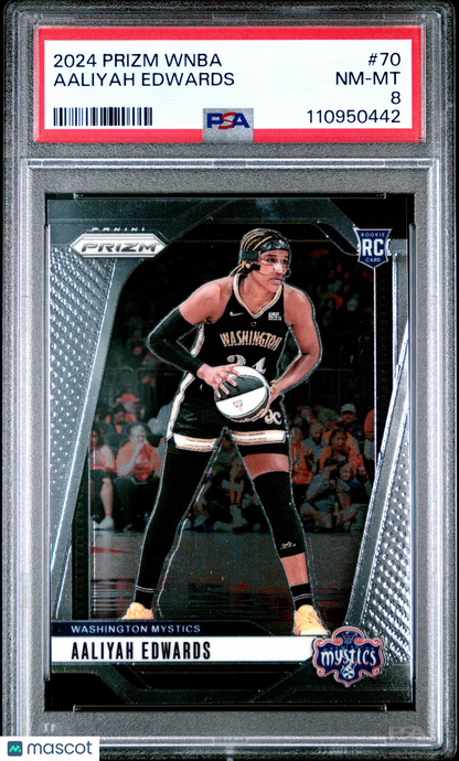 2024 Panini Prizm WNBA- AALIYAH EDWARDS #70 - Rookie - PSA 8 - ROOKIE