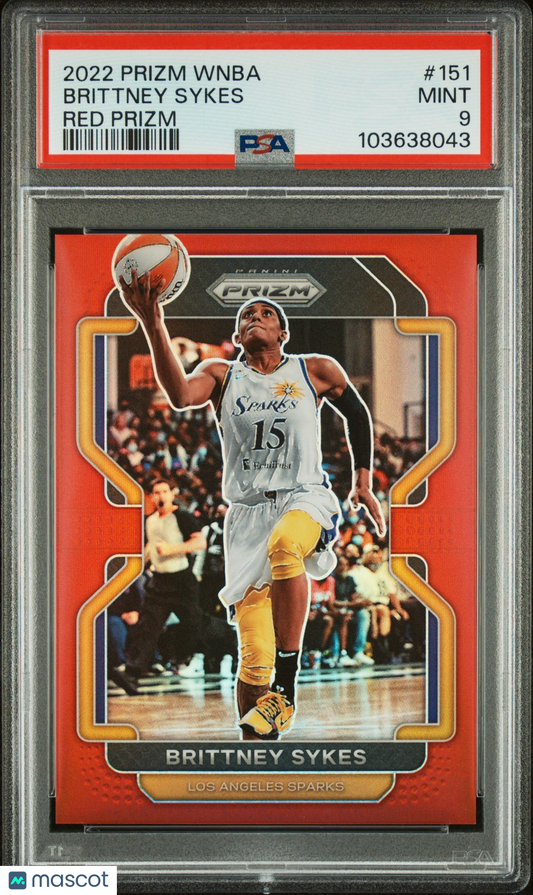 2022 Panini Prizm WNBA - BRITTNEY SYKES #151 - Red Prizm /199 - PSA - /199