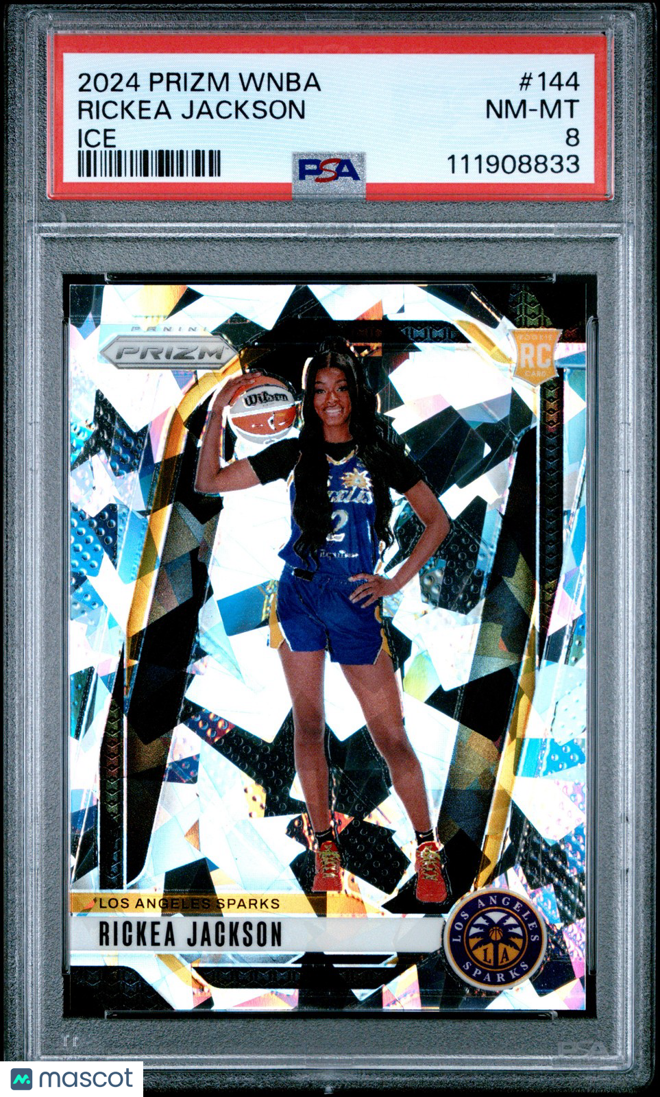 2024 Panini Prizm WNBA - RICKEA JACKSON #144 - ICE ROOKIE - PSA 8
