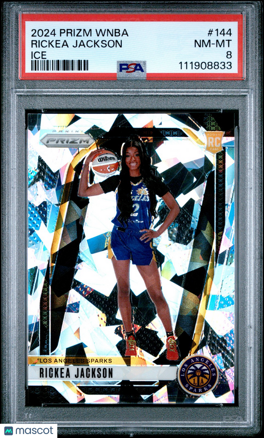 2024 Panini Prizm WNBA - RICKEA JACKSON #144 - ICE ROOKIE - PSA 8