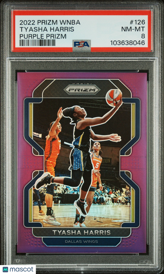 2022 Panini Prizm WNBA - TYASHA HARRIS #126 - Purple Prizm 99/99 - PSA - 99/99