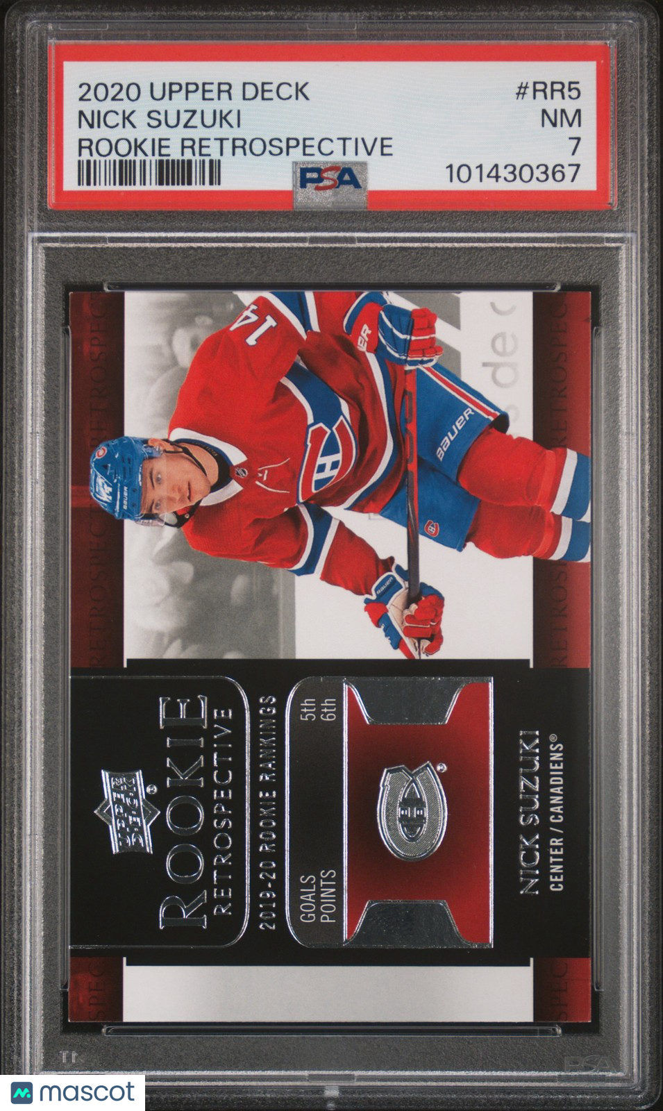 2020 Upper Deck Hockey NHL - NICK SUZUKI #RR5 - ROOKIE RETROSPECTIVE - PSA