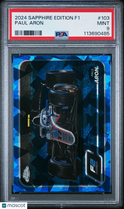 2024 Topps Chrome Formula 1 SAPPHIRE - PAUL ARON #103 - PSA - F1 PSA