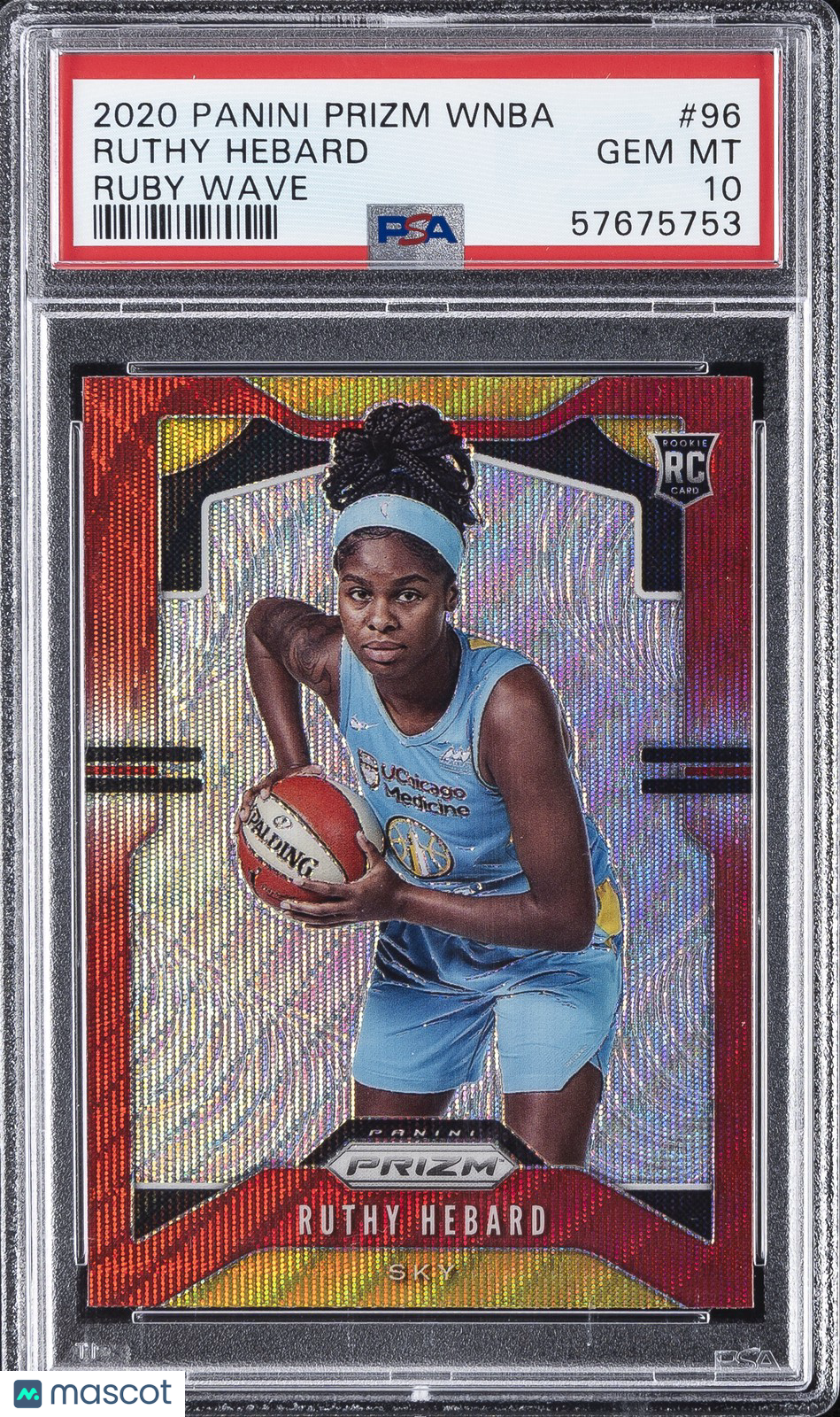 202 Panini Prizm WNBA - RUTHY HEBARD #96 - RUBY WAVE Rookie - PSA 10