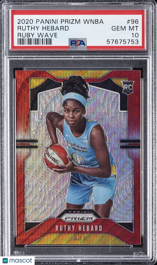 202 Panini Prizm WNBA - RUTHY HEBARD #96 - RUBY WAVE Rookie - PSA 10
