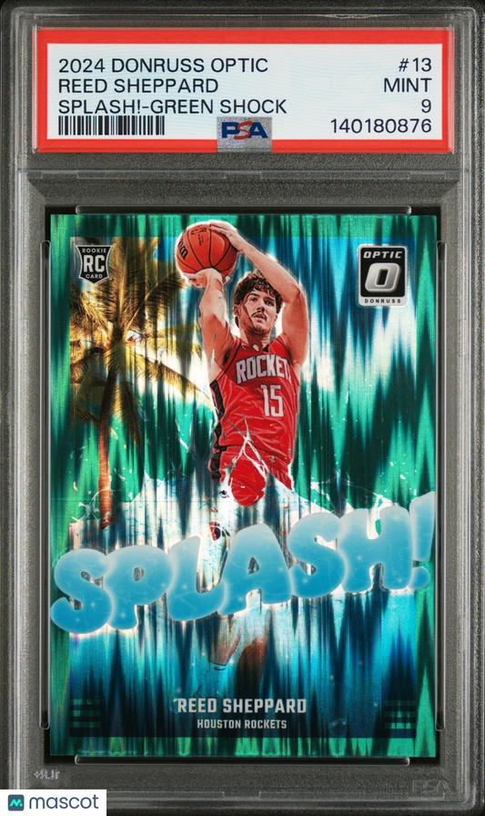 2024 Donruss Optic- REED SHEPPARD - SPLASH! GREEN SHOCK /149 - Rookie - PSA /149