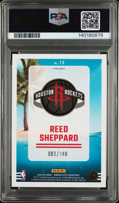 2024 Donruss Optic- REED SHEPPARD - SPLASH! GREEN SHOCK /149 - Rookie - PSA /149