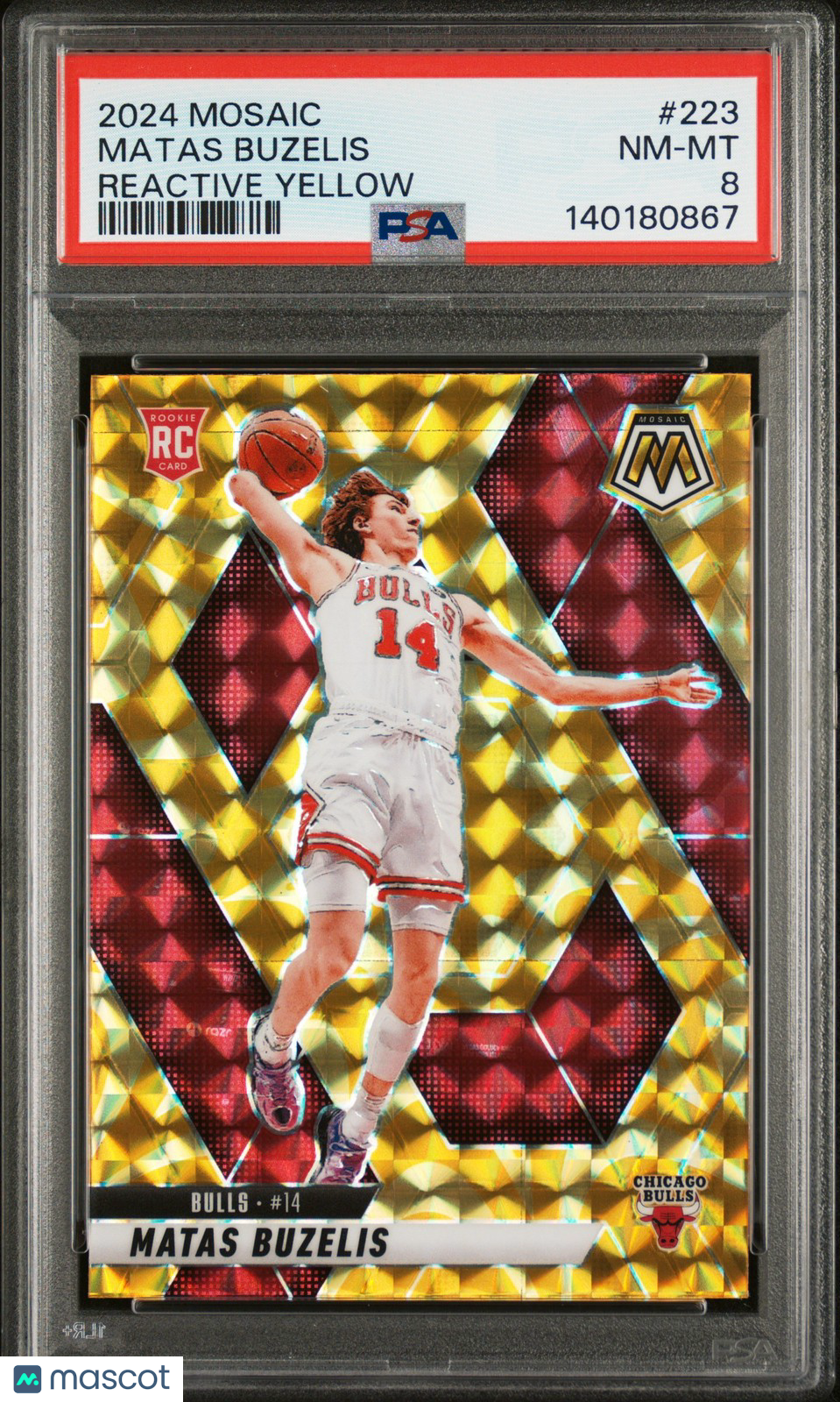2024 Panini Mosaic - MATAS BUZELIS #223 - Reactive Yellow Rookie - PSA - ROOKIE