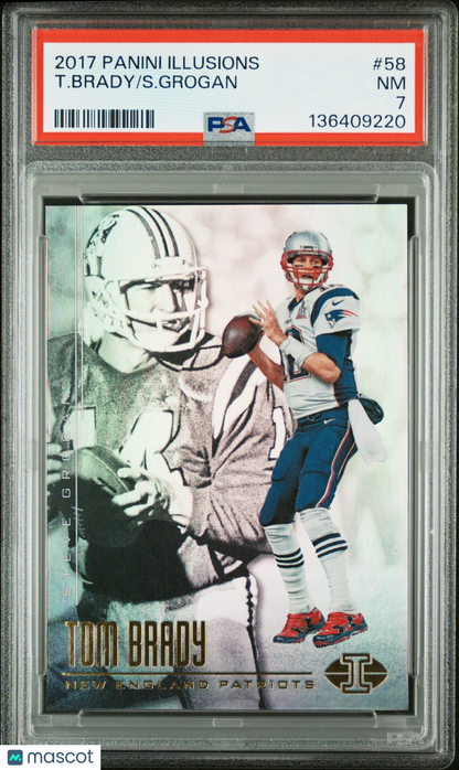 2017 Panini Illusion Football - Tom Brady + Steve Grogan #58 - PSA - Tom Brady