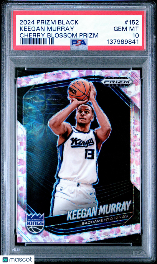 2024 Panini Prizm BLACK NBA - KEEGAN MURRAY - Cherry Blossom Prizm 4/20 - PSA 10