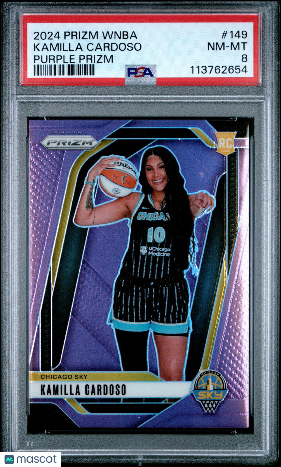 2024 Panini Prizm WNBA - KAMILLA CARDOSO #149 - Purple Prizm /149 - PSA - ROOKIE