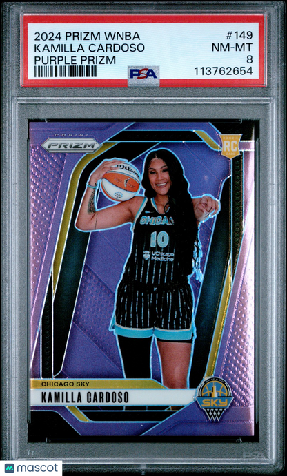 2024 Panini Prizm WNBA - KAMILLA CARDOSO #149 - Purple Prizm /149 - PSA - ROOKIE