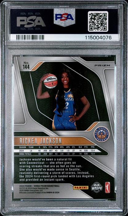 2024 Panini Prizm WNBA - RICKEA JACKSON #144 - ICE ROOKIE - PSA 7
