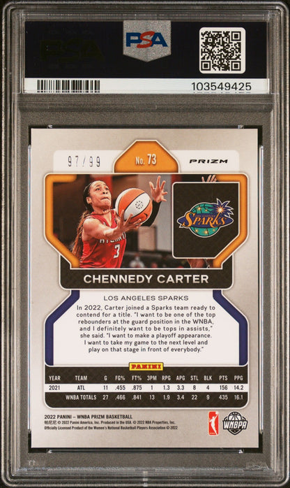 2022 Panini Prizm WNBA - CHENNEDY CARTER #73 - Purple Prizm /99 - PSA - /99