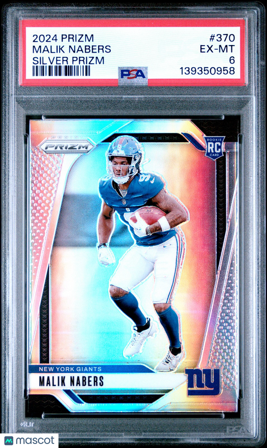2024 Panini Prizm Football NFL - MALIK NABERS #370 - SILVER PRIZM - Rookie - PSA