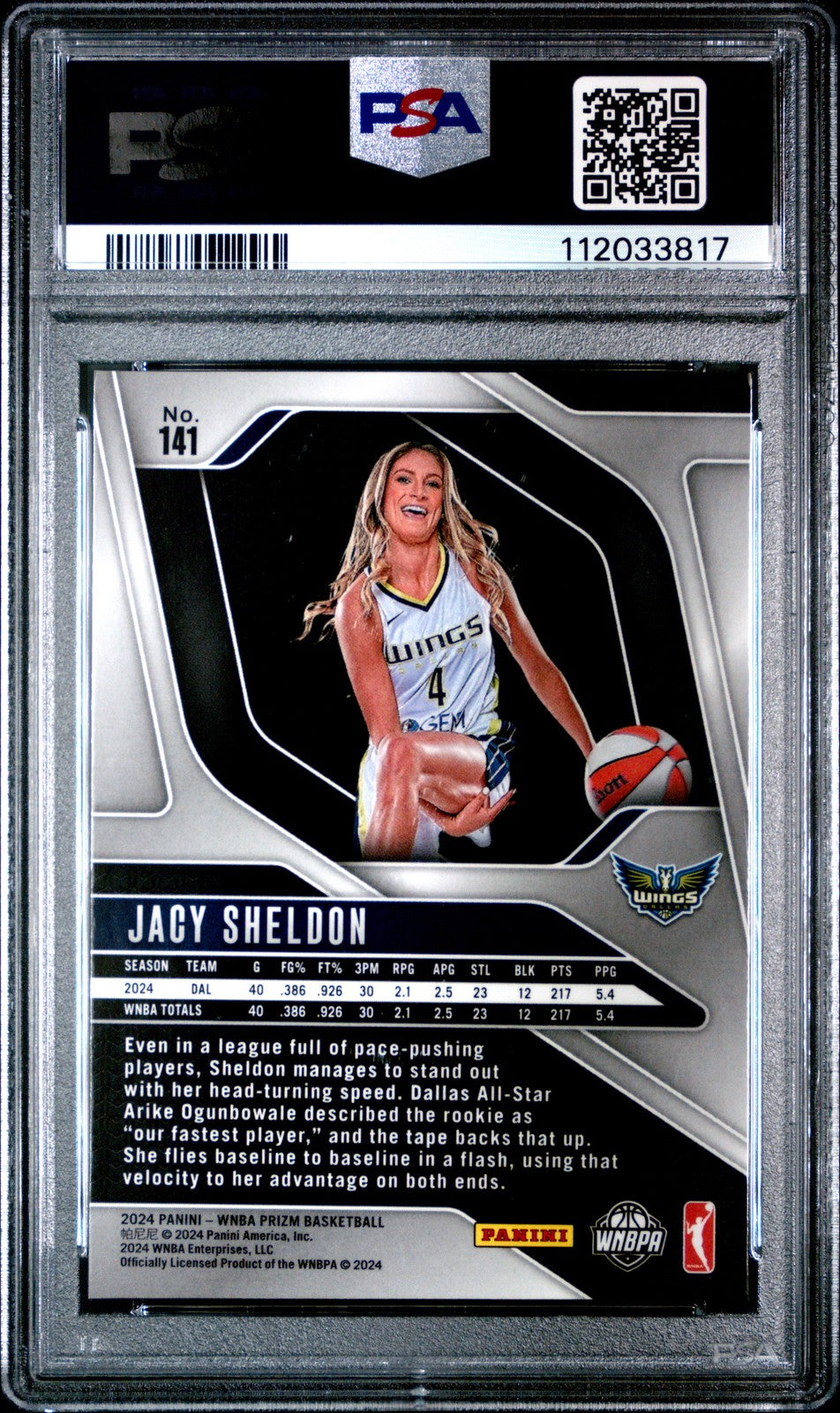 2024 Panini Prizm WNBA - JACY SHELDON #141 a - Rookie - PSA 8 - ROOKIE