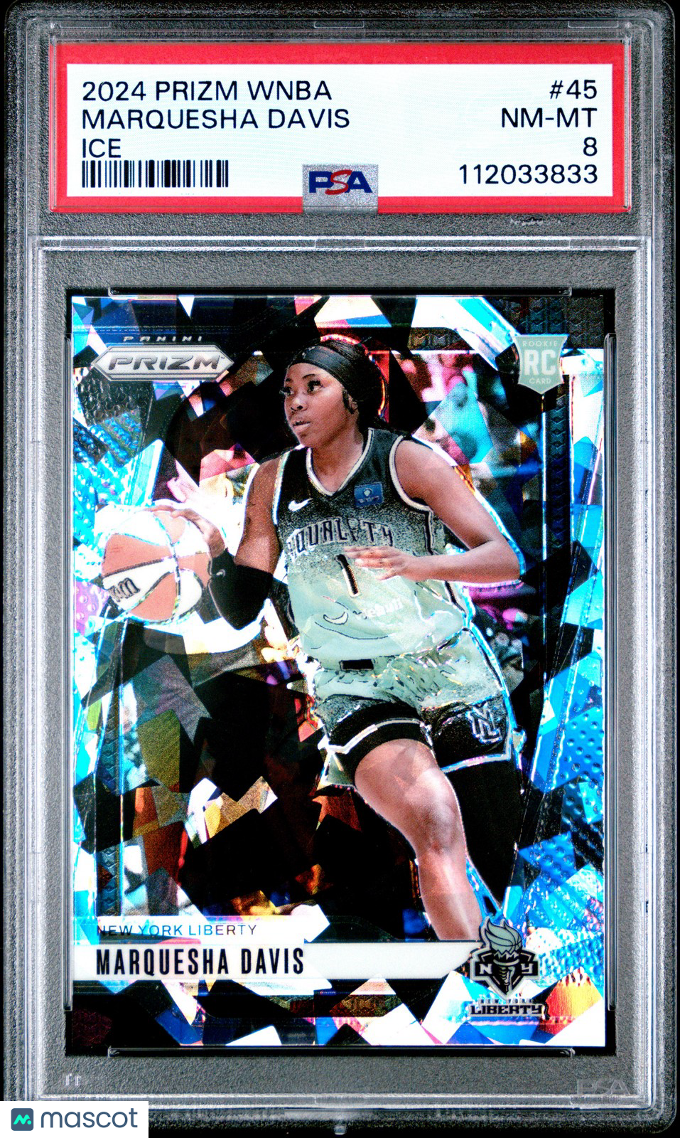 2024 Panini Prizm WNBA -MARQUESHA DAVIS #45 - Ice Rookie - PSA 8 - Ice ROOKIE