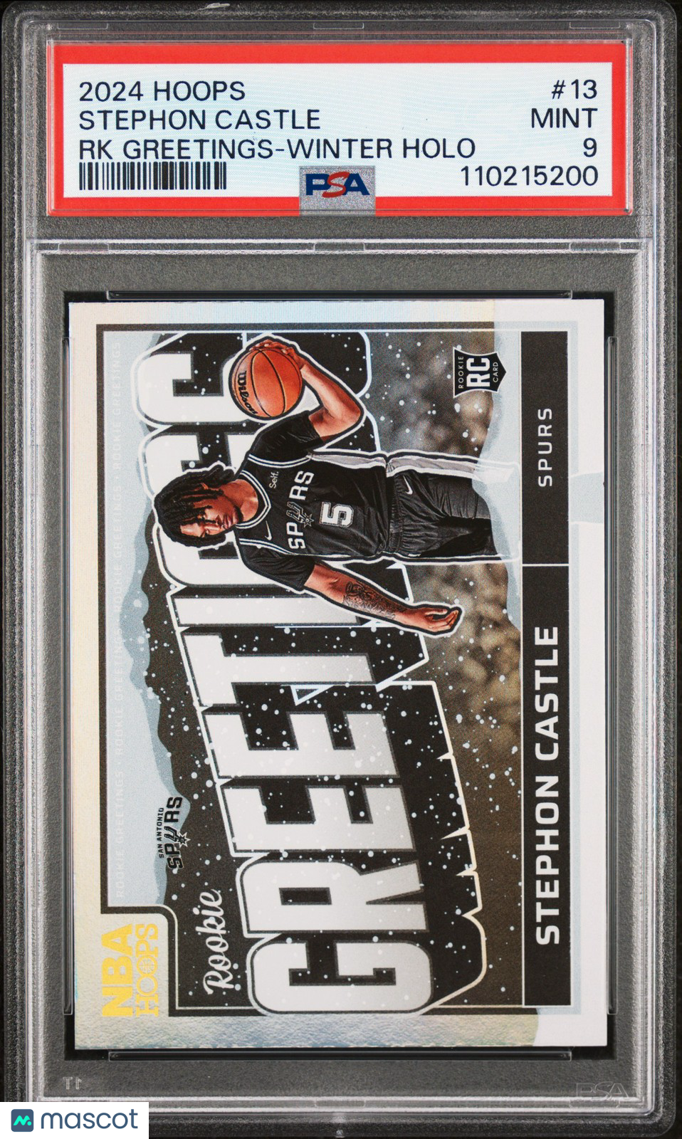 2024 Panini NBA Hoops - Stephon Castle #13b - ROOKIE GREETINGS - PSA - ROOKIE