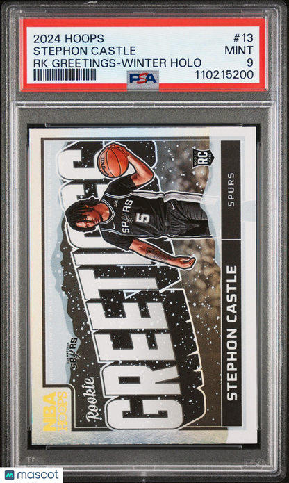 2024 Panini NBA Hoops - Stephon Castle #13b - ROOKIE GREETINGS - PSA - ROOKIE