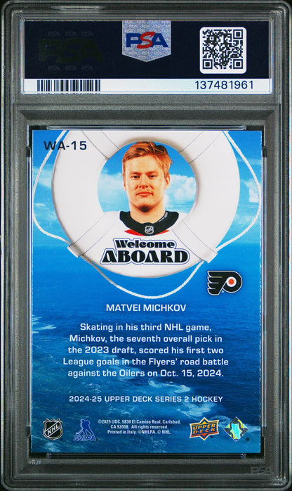 2024 Upper Deck Hockey NHL - MATVEI MICHKOV #WA15 - Welcome Aboard ROOKIE -  PSA