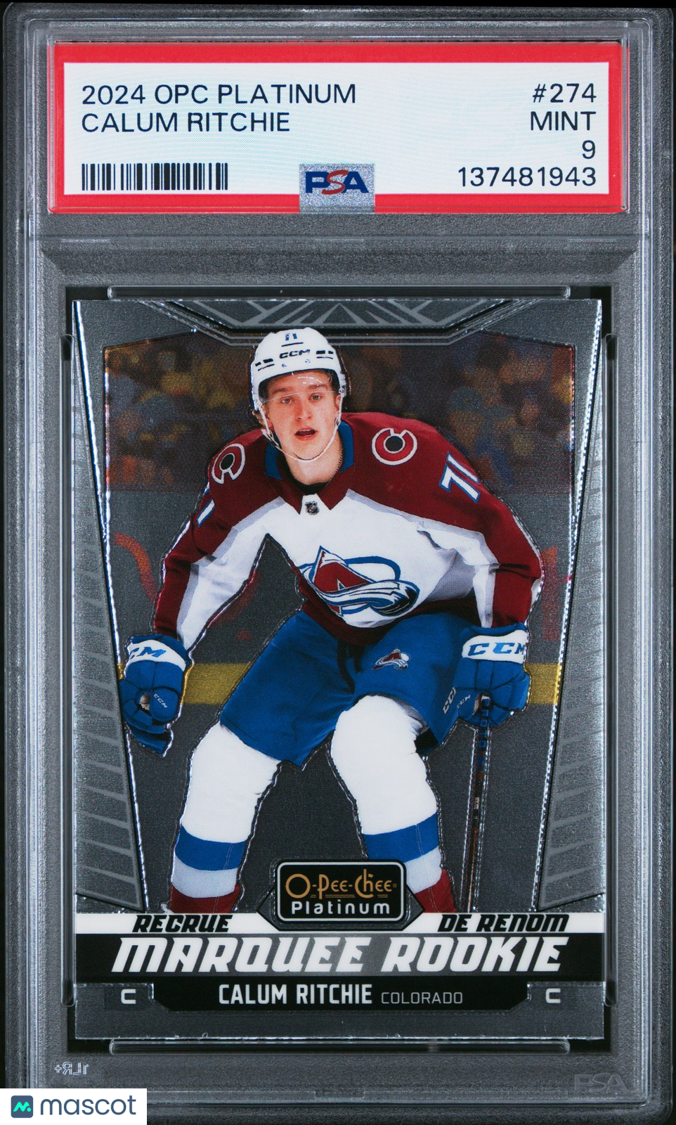 2024 Upper Deck O-PEE-CHEE Platinum Hockey - CALUM RITCHIE #274 - PSA - ROOKIE