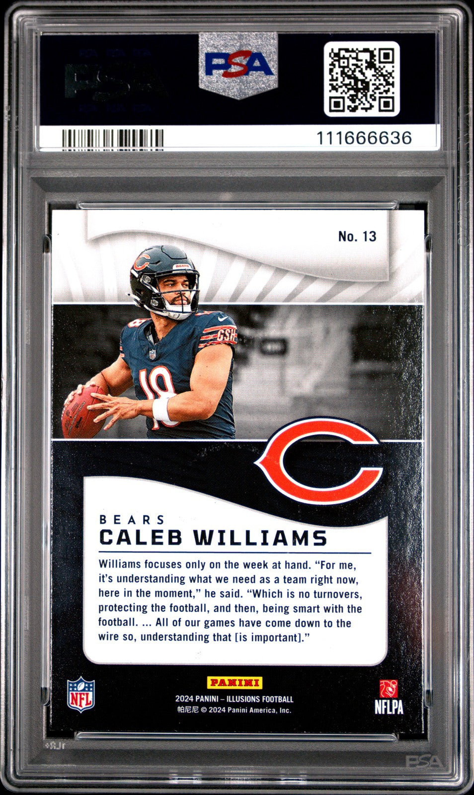 2024 Panini Illusions Football NFL - CALEB WILLIAMS #13 - RETAIL - PSA - ROOKIE