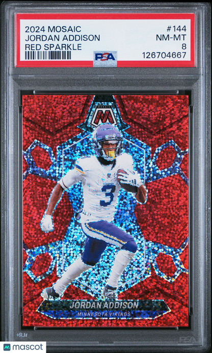 2024 Panini Mosaic - JORDAN ADDISON #144 - Red Sparkle - PSA