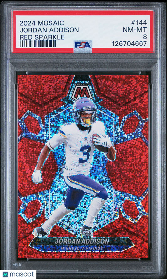 2024 Panini Mosaic - JORDAN ADDISON #144 - Red Sparkle - PSA