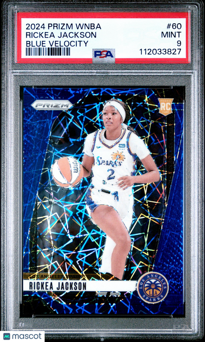 2024 Panini Prizm WNBA - RICKEA JACKSON #60 - BLUE VELOCITY - ROOKIE - PSA