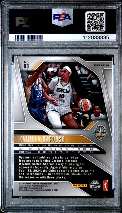 2024 Panini Prizm WNBA - KAMILLA CARDOSO #93 - Ice Rookie - PSA 7 - Ice ROOKIE