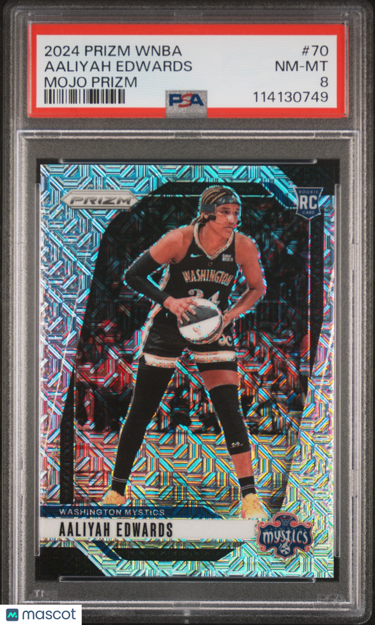 2024 Panini Prizm WNBA- AALIYAH EDWARDS #70 - Mojo Prizm /25 - PSA - ROOKIE /25