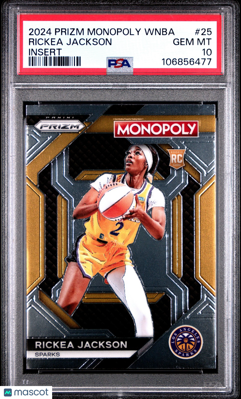 2024 Panini Prizm Monopoly WNBA - RICKEA JACKSON - Insert #25b - ROOKIE - PSA 10