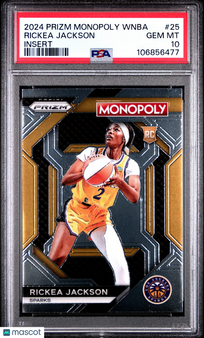 2024 Panini Prizm Monopoly WNBA - RICKEA JACKSON - Insert #25b - ROOKIE - PSA 10