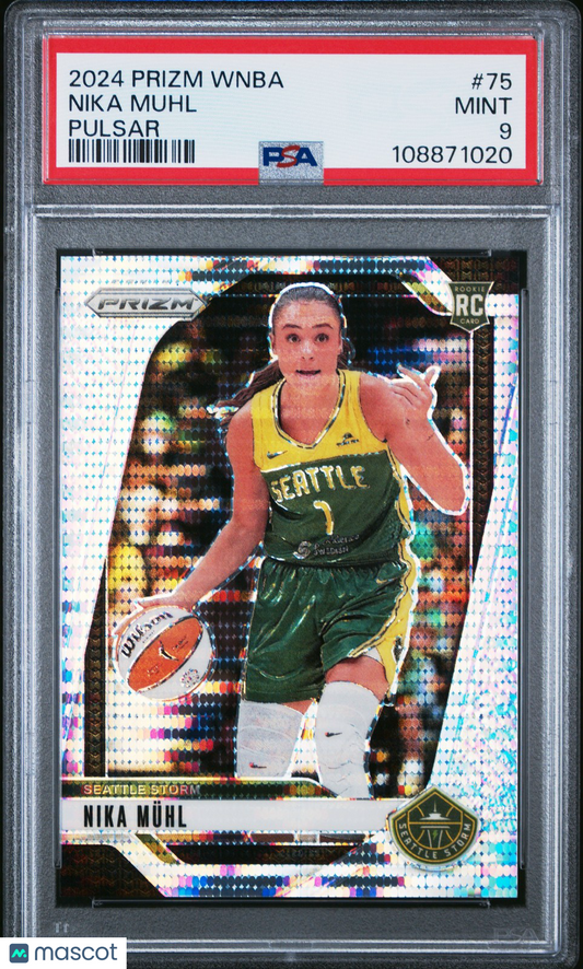2024 Panini Prizm WNBA - NIKA MUHL #75 - PULSAR Rookie /499 - PSA - /499