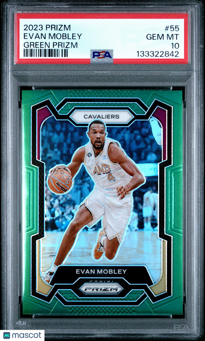 2023 Panini Prizm NBA Basketball - Evan Mobley #55 - GREEN PRIZM - PSA 10