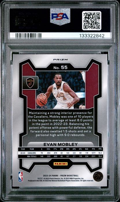 2023 Panini Prizm NBA Basketball - Evan Mobley #55 - GREEN PRIZM - PSA 10
