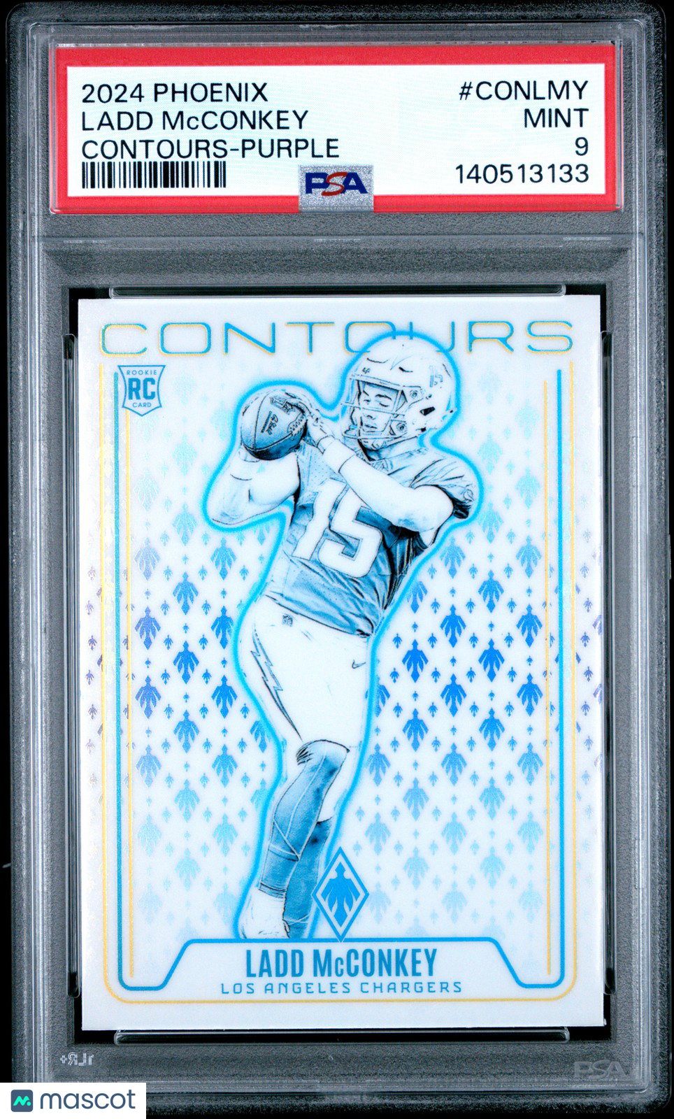 2024 Panini Phoenix - LADD McCONKEY #CONLMY - CONTOURS PURPLE - Rookie - PSA