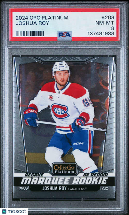 2024 Upper Deck O-PEE-CHEE Platinum Hockey NHL - JOSHUA ROY #208 - PSA - ROOKIE