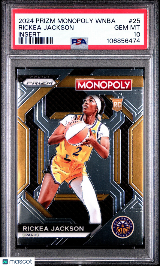 2024 Panini Prizm Monopoly WNBA - RICKEA JACKSON - Insert #25a - ROOKIE - PSA 10