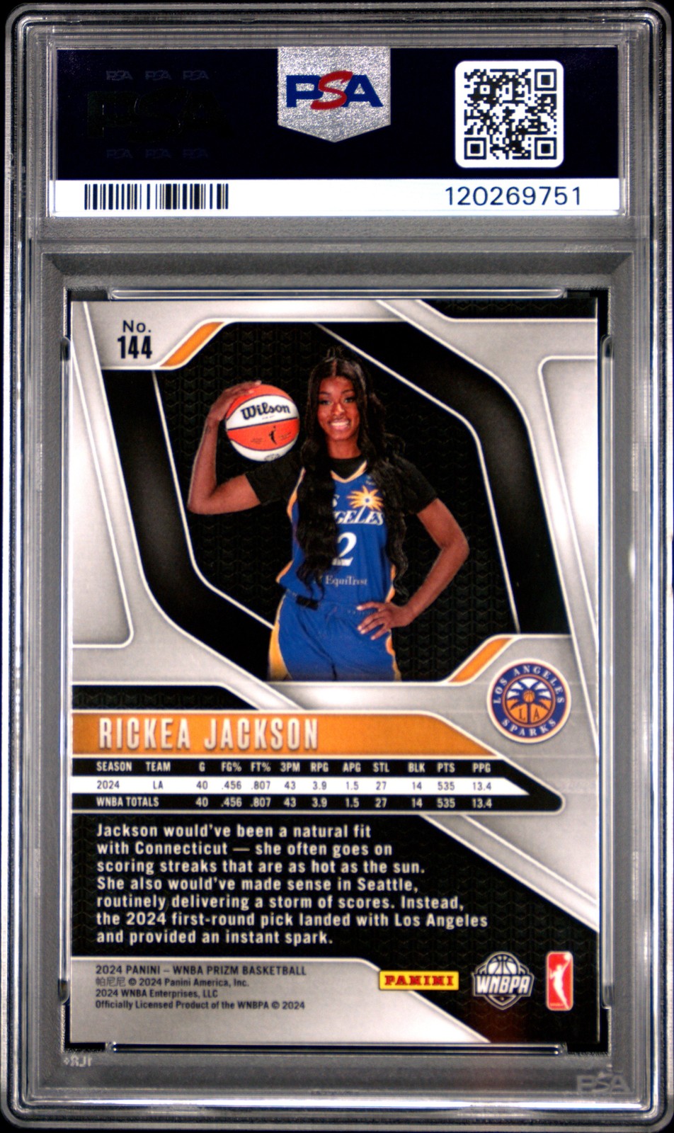 2024 Panini Prizm WNBA - RICKEA JACKSON #144 - PSA