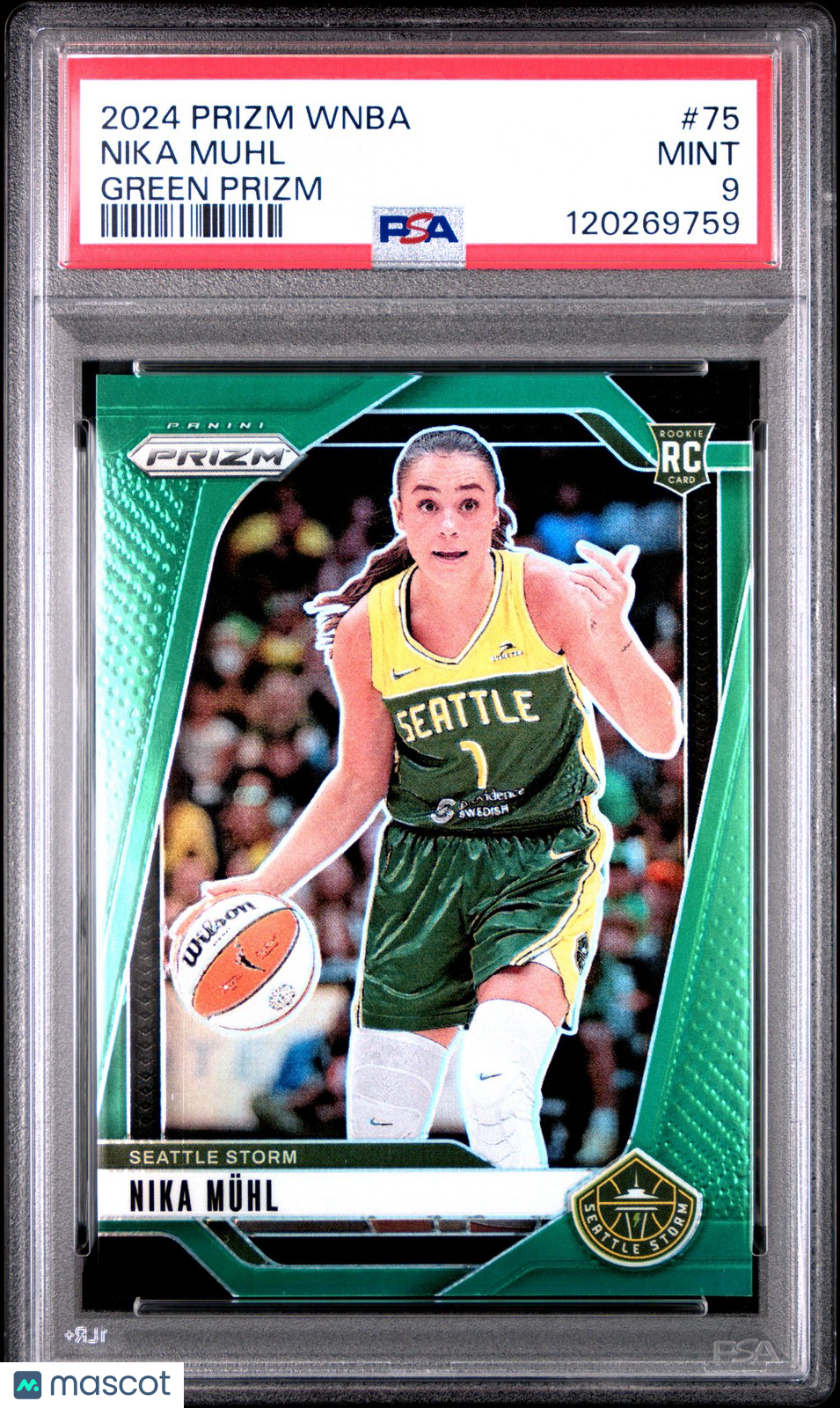 2024 Panini Prizm WNBA - NIKA MUHL #75 - Green Prizm Rookie - PSA - ROOKIE
