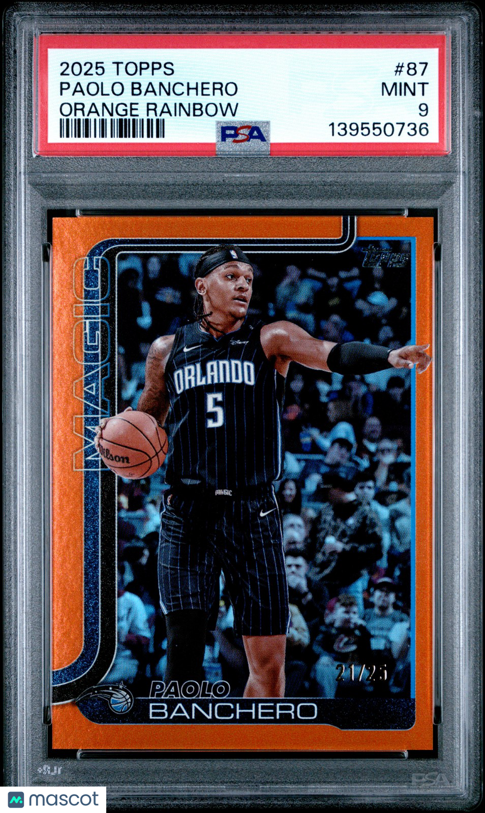 2025 Topps NBA - PAOLO BANCHERO #87 - Orange Rainbow /25 - PSA - Orange /25